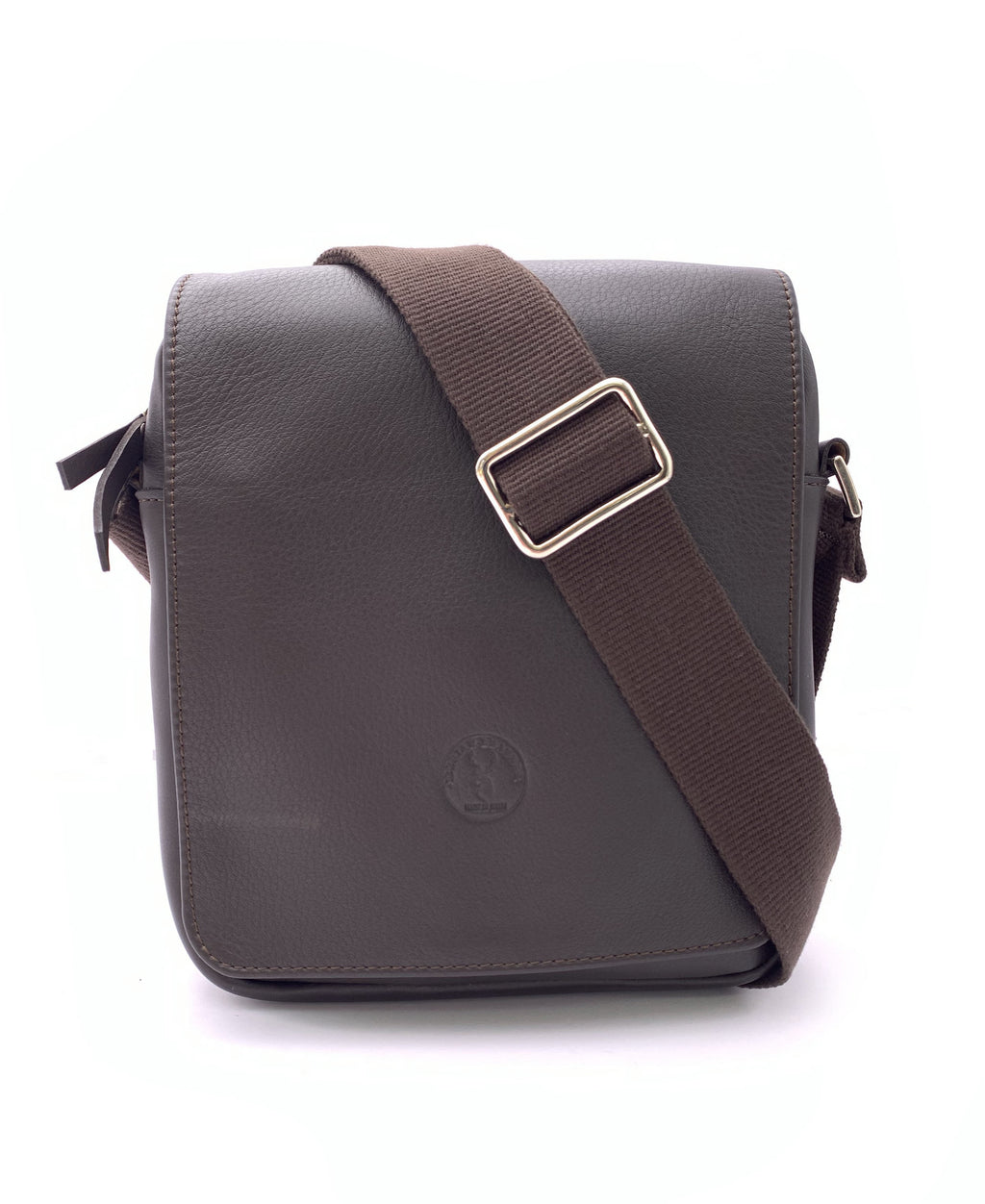 BOLSO BANDOLERA SOLAPA PIEL MARRON