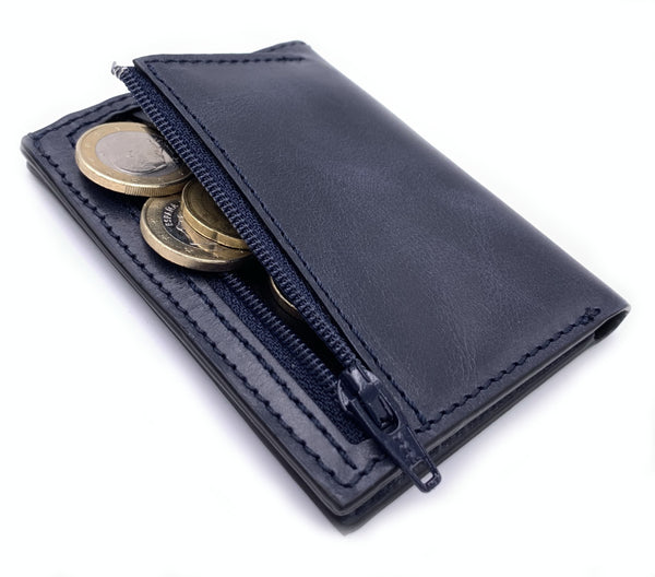 Cartera de piel  Slim Leather Wallet  blue