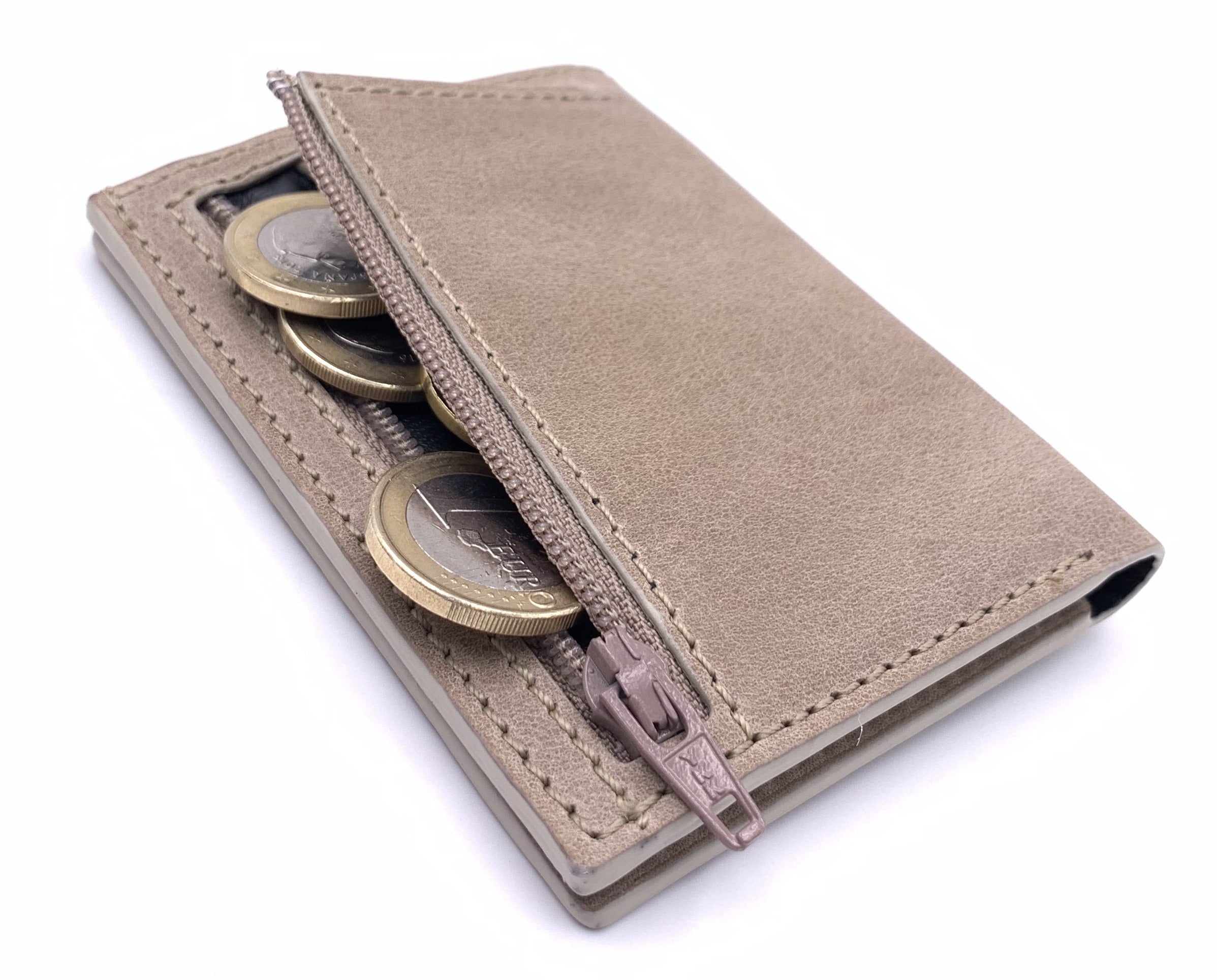 Cartera de piel Slim Leather Wallet Cuero Natural